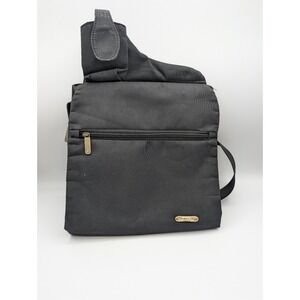 Travelon‎ Anti-Theft Black Crossbody Travel Bag RFID Organizer Leopard Lining